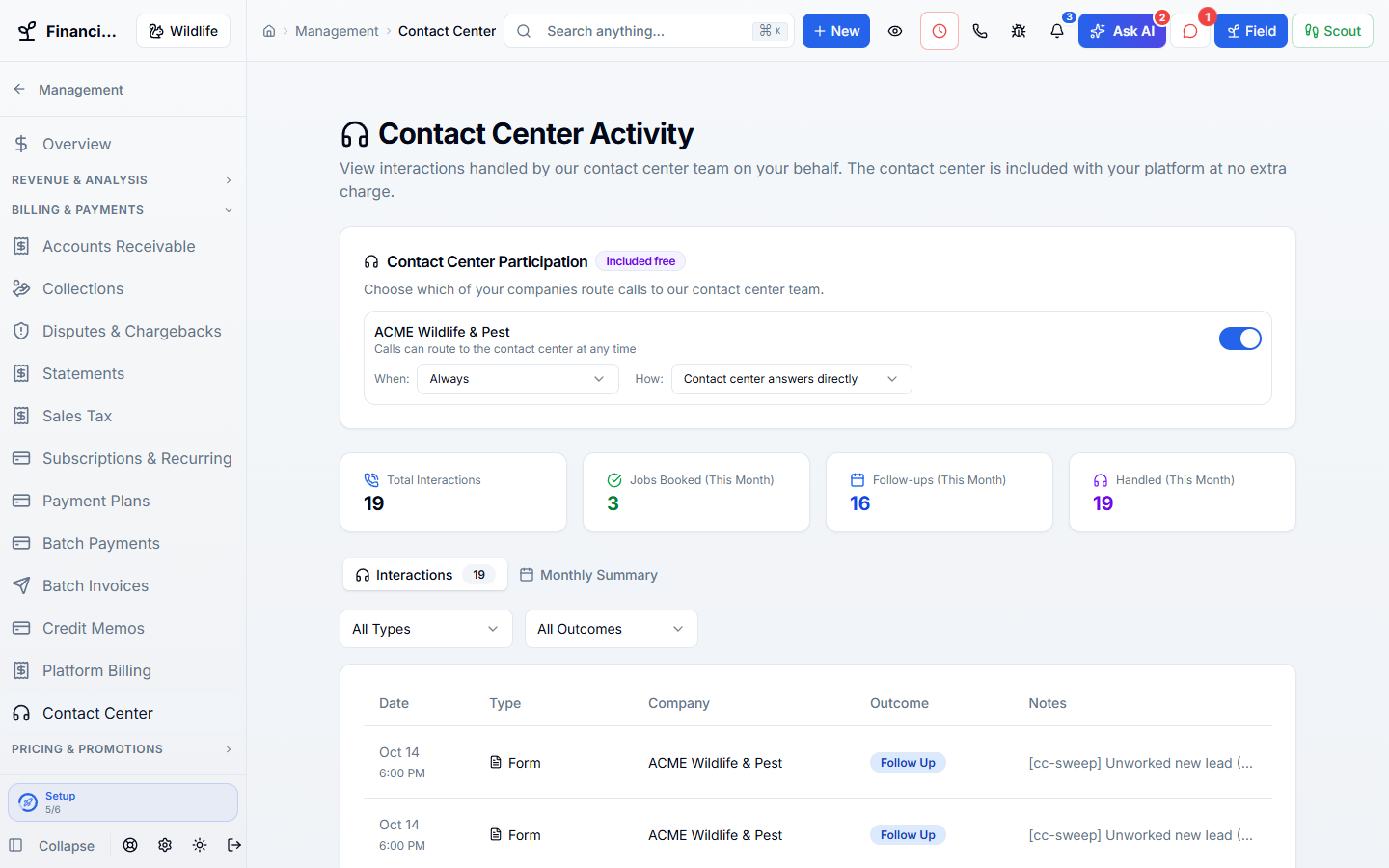 Human Answering Support in WildPipe: calls and chats answered for the business