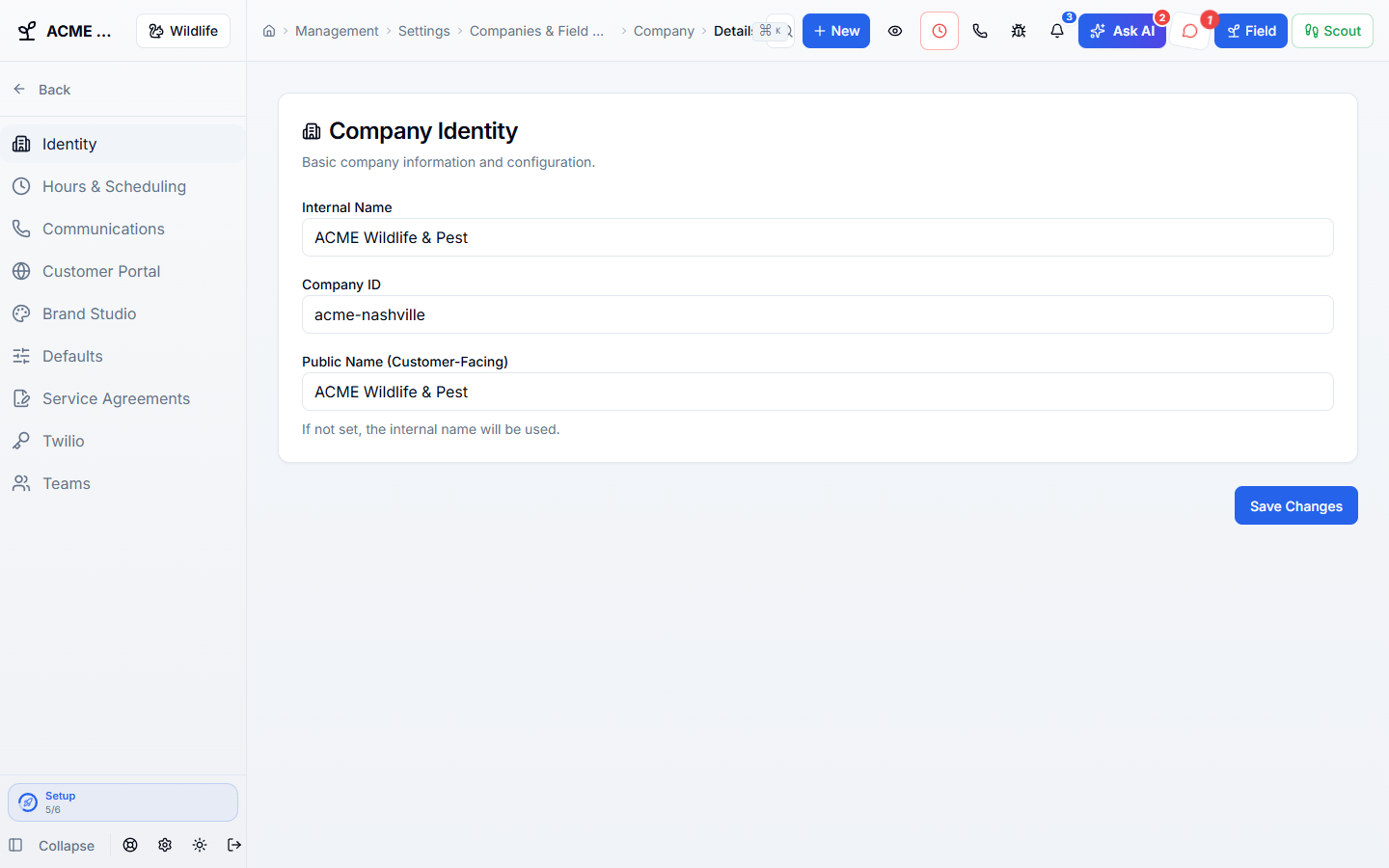 Multiple Companies in WildPipe: one brand’s own name, phone, portal, and payment settings