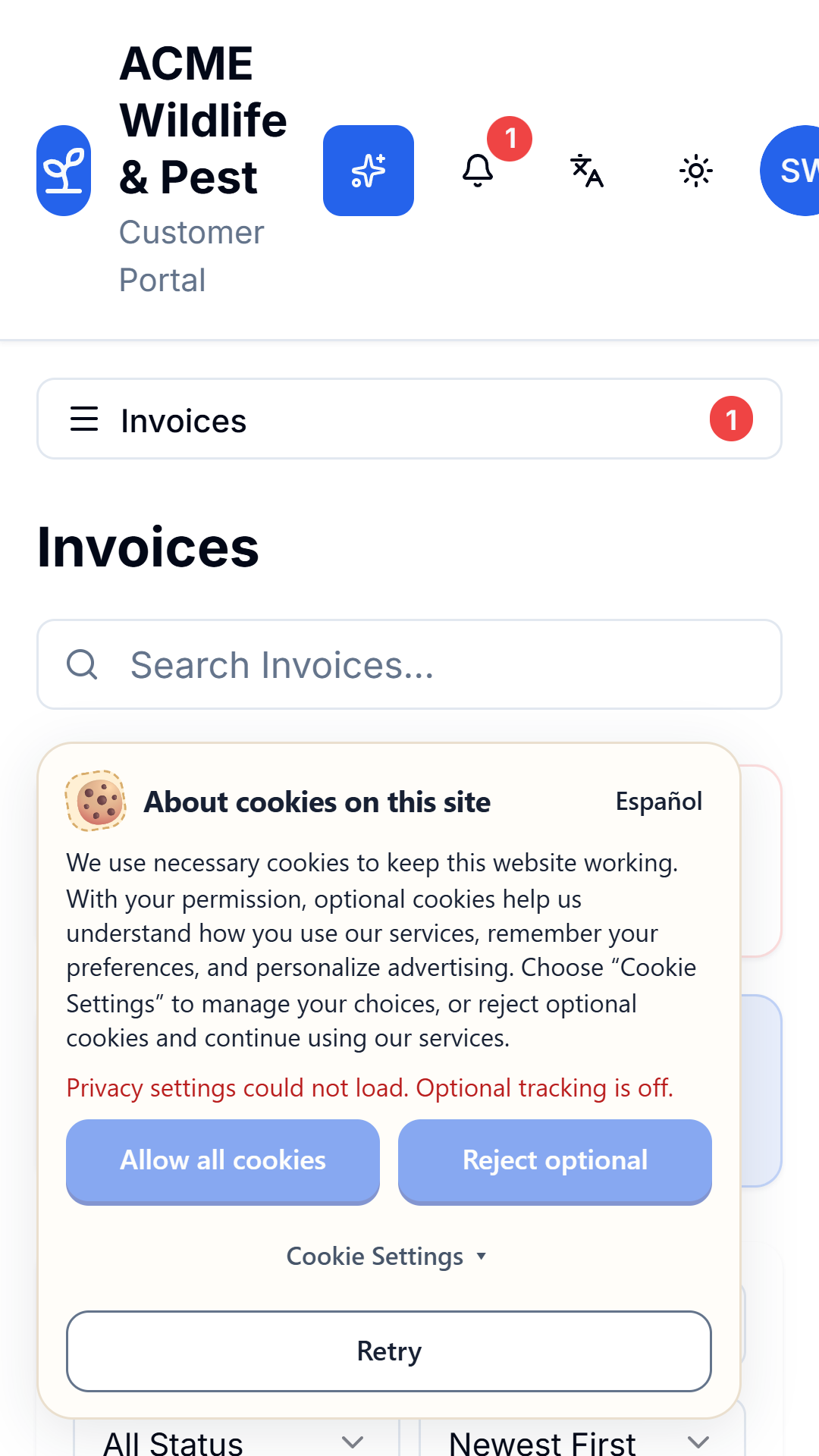 Invoices and payments in the branded customer app